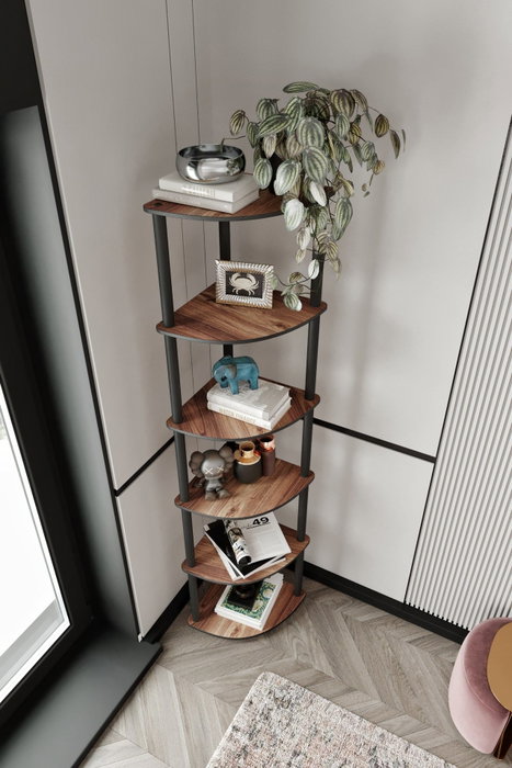Hanah Home Bookcase 6 Corner - Nogal Hanah Home Bookcase 6 Corner - Nogal